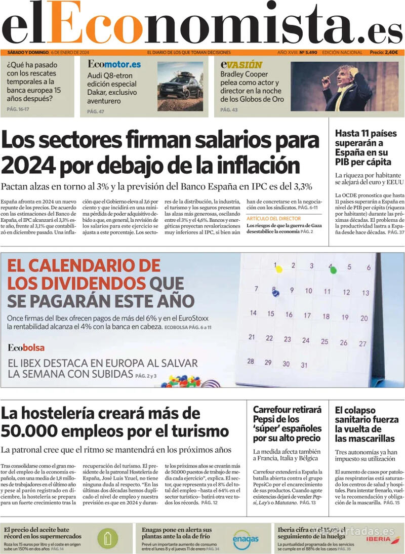 Portada El Economista Sábado 6 de Enero de 2024