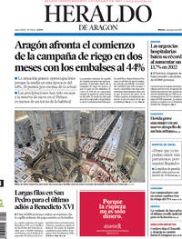 Portada Heraldo de Aragón Lunes 2 de Enero de 2023