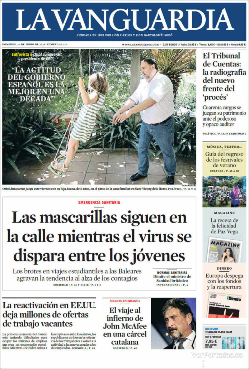 Portada La Vanguardia Domingo De Junio De