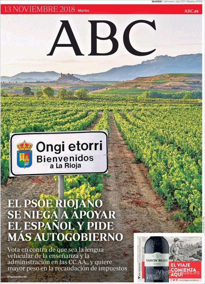 Portada ABC 2018-11-14