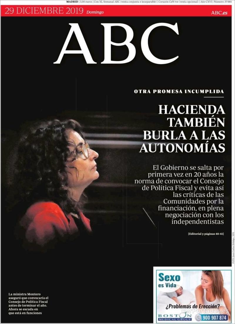 Portada ABC 2019-12-30
