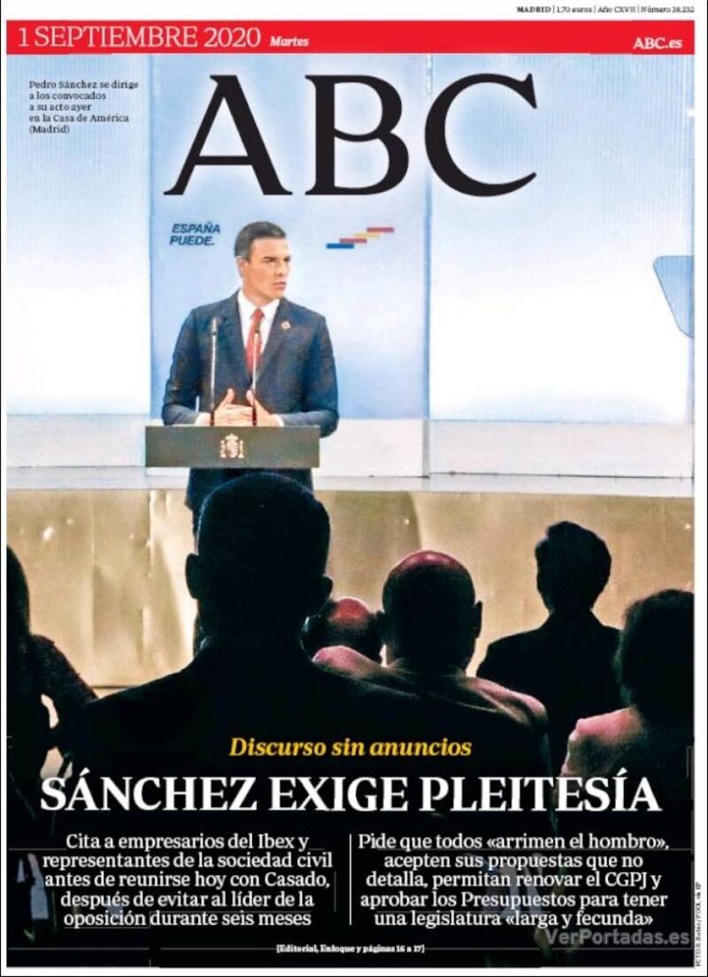 Portada ABC 2020-09-02