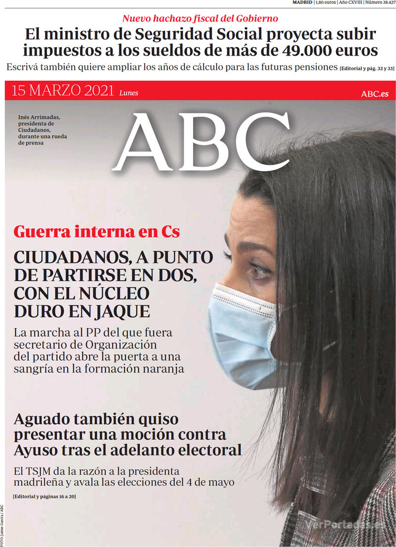 Portada ABC 2021-03-16