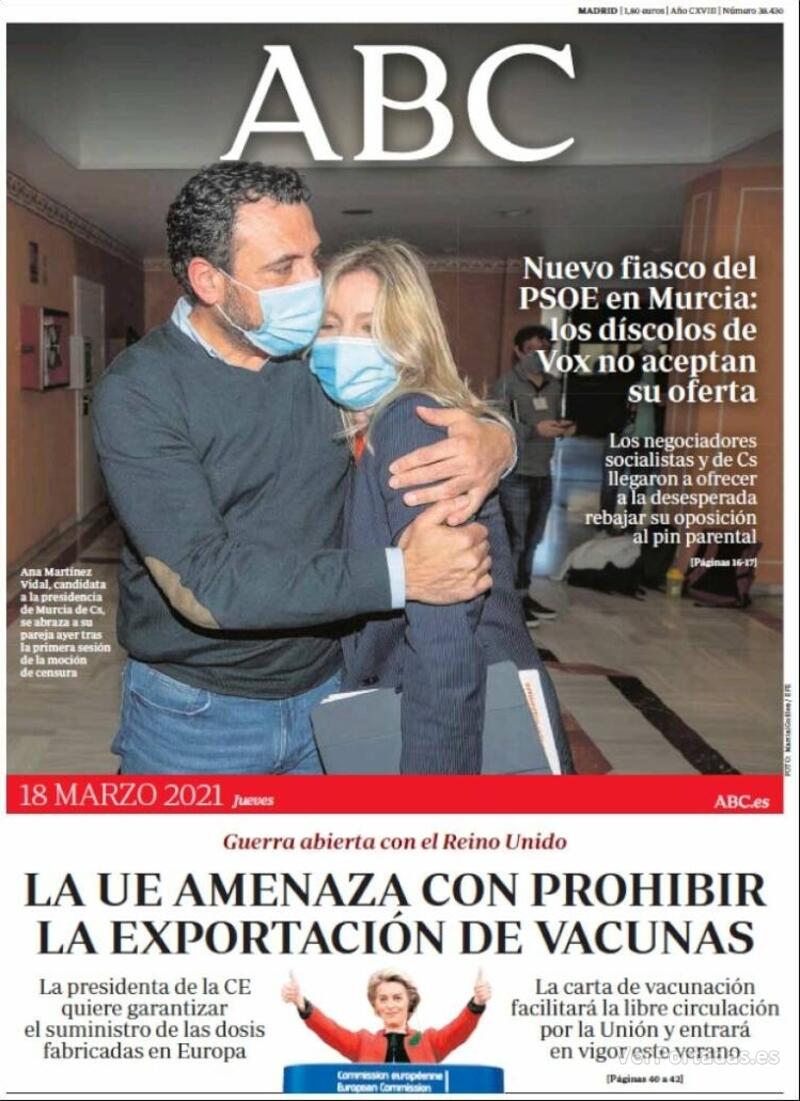 Portada ABC 2021-03-19