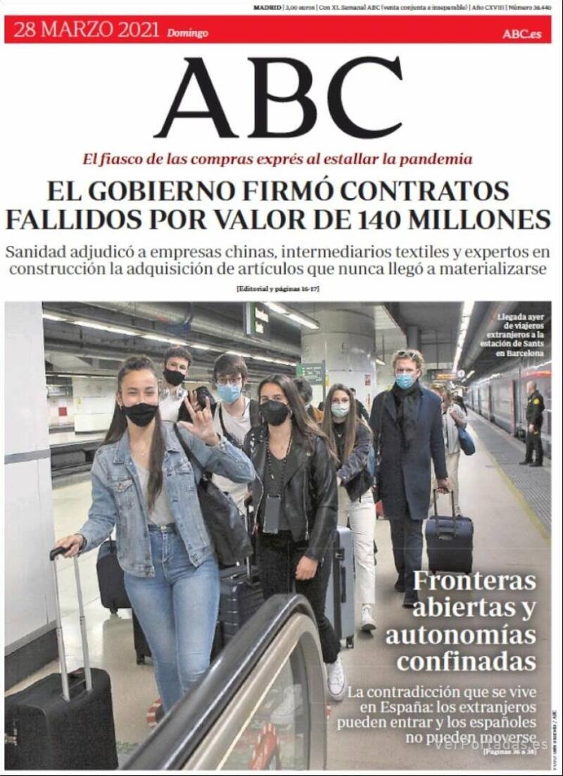 Portada ABC 2021-03-29