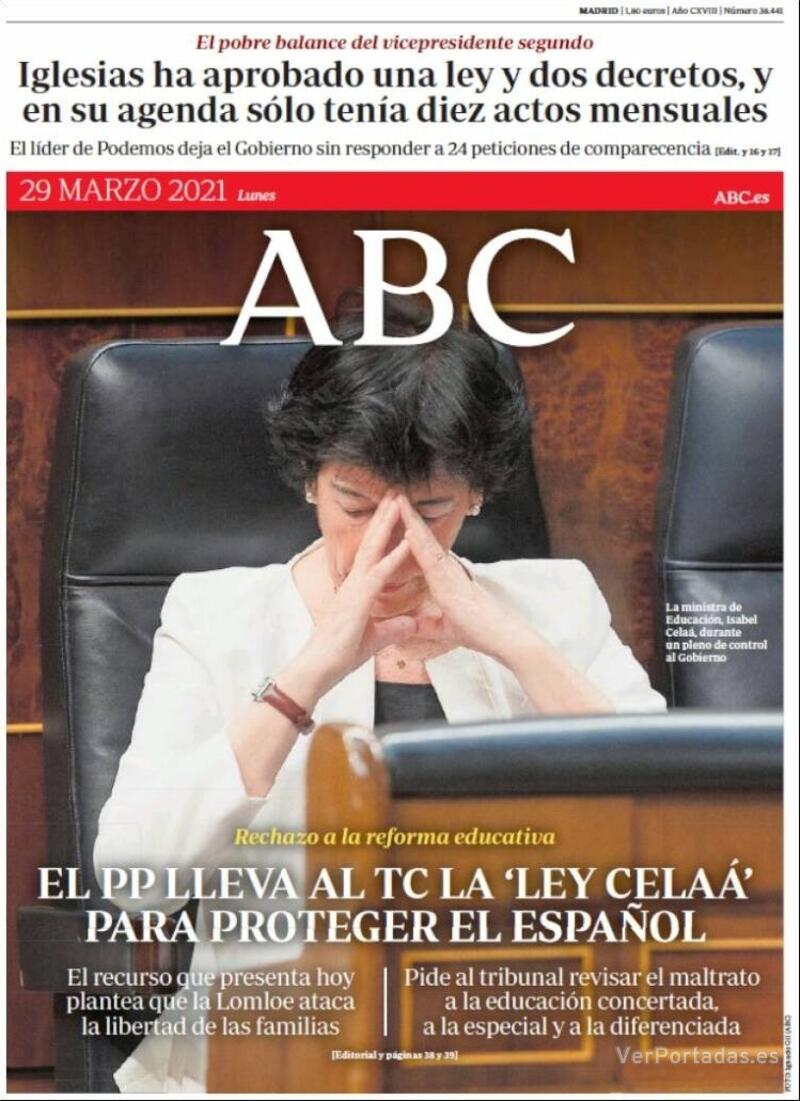 Portada ABC 2021-03-30