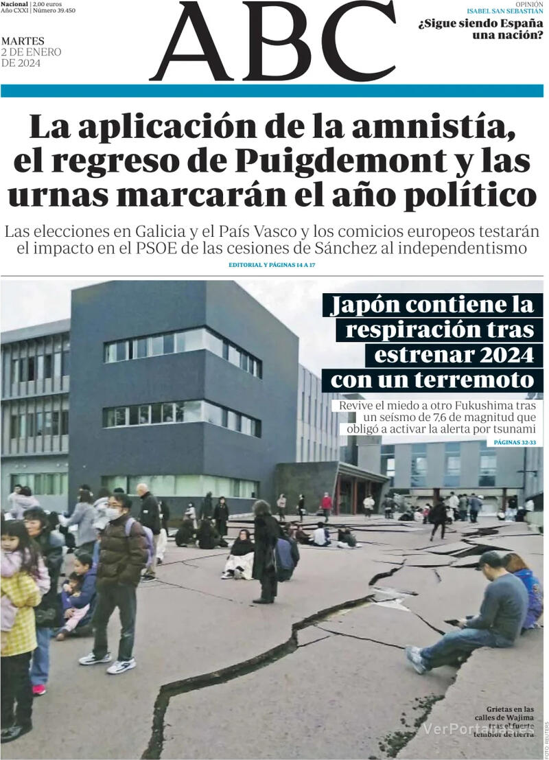 Portada - ABC - Martes, 2 De Enero De 2024