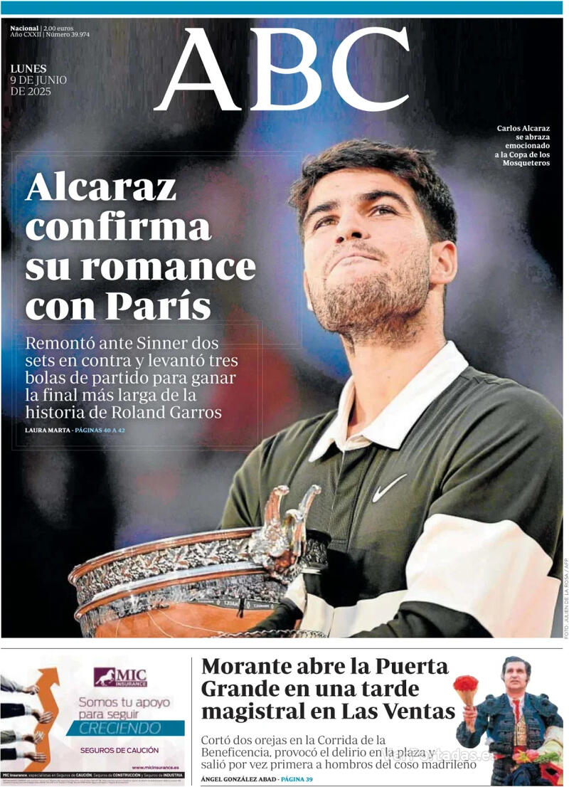 Portada La Vanguardia 2025-06-09