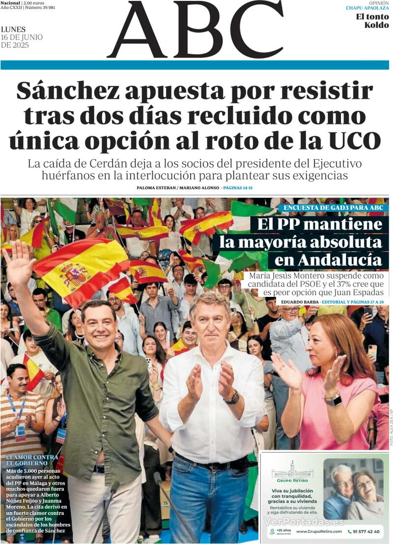 Portada La Vanguardia 2025-06-16