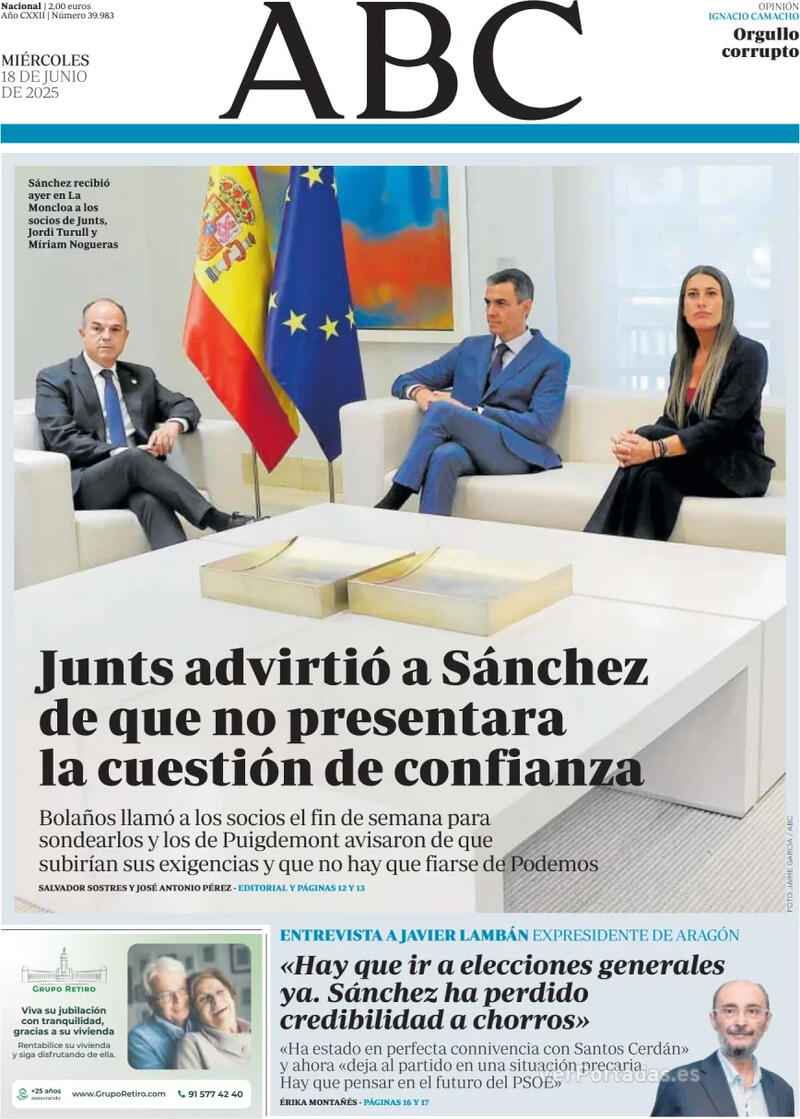 Portada La Vanguardia 2025-06-18