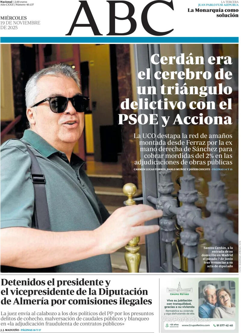 Portada La Vanguardia 2025-11-19