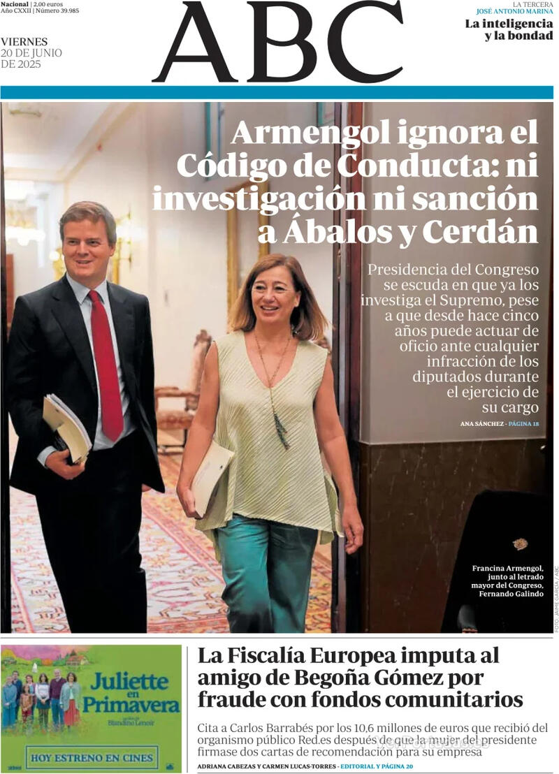 Portada La Vanguardia 2025-06-20