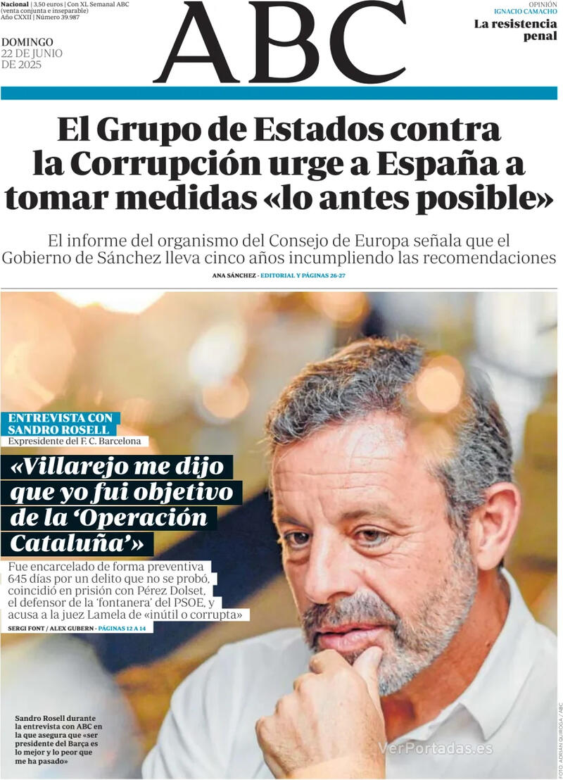 Portada La Vanguardia 2025-06-22