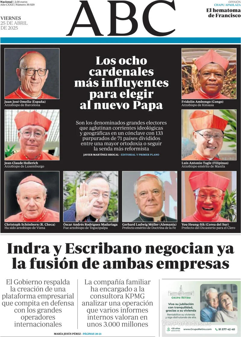 Portada La Vanguardia 2025-04-25