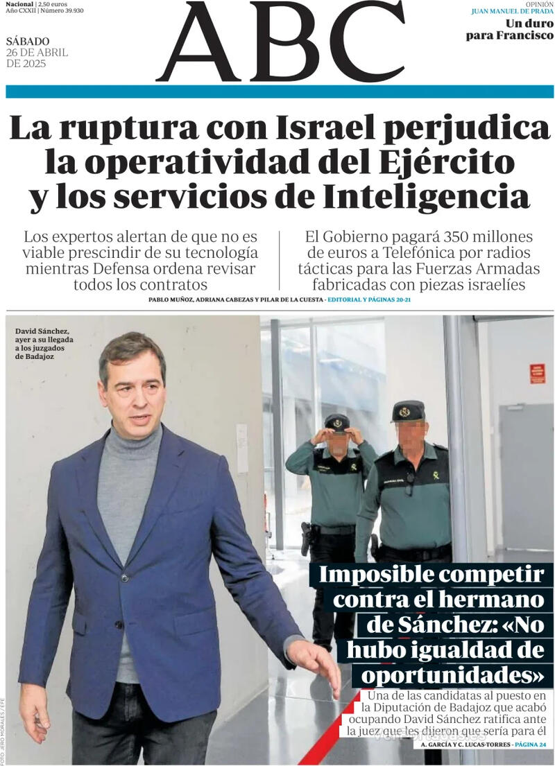 Portada La Vanguardia 2025-04-26
