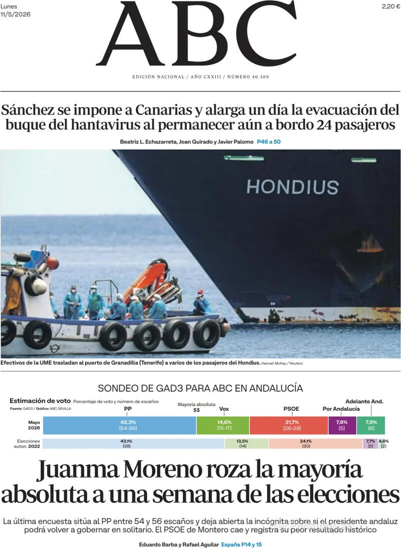 Portada La Vanguardia 2026-05-11