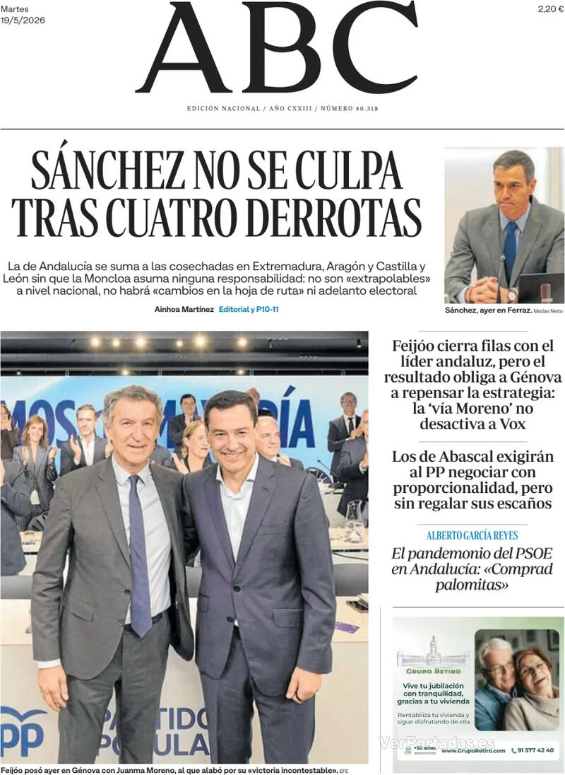 Portada La Vanguardia 2026-05-19