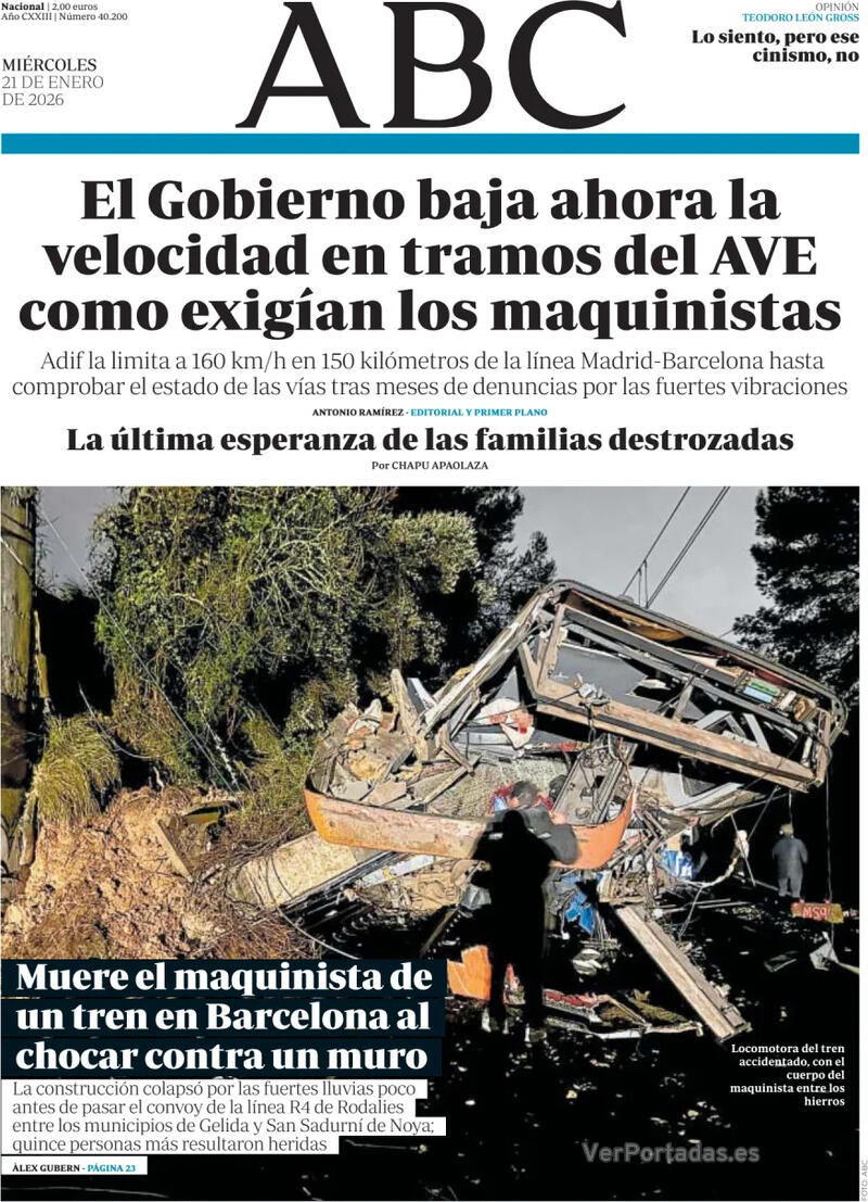 Portada La Vanguardia 2026-01-21