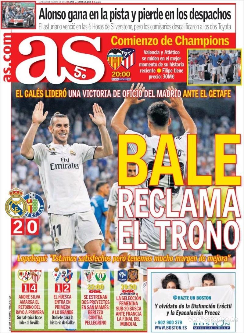 Portada Sport 2018-08-20