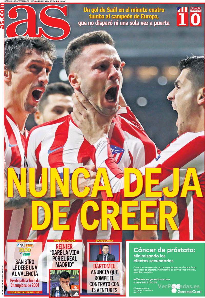 Portada Sport 2020-02-19