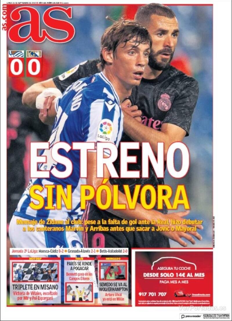 Portada de As Portada Sport 2020-09-21