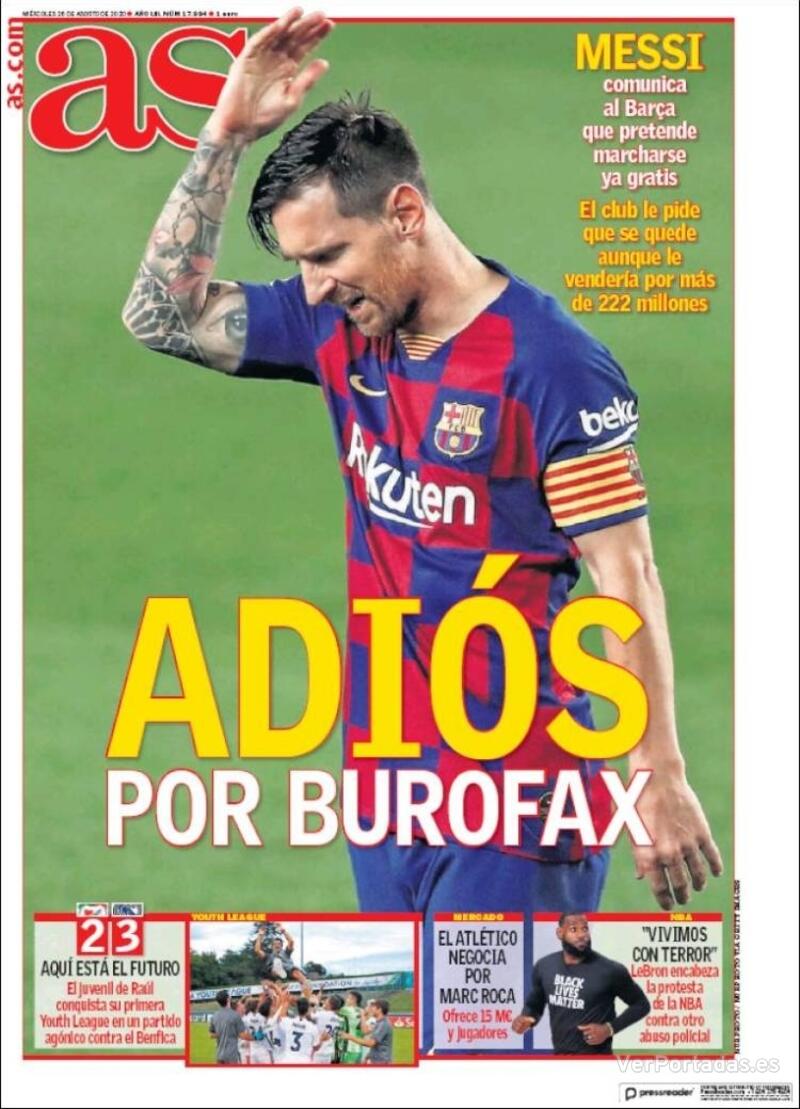 Portada Sport 2020-08-26
