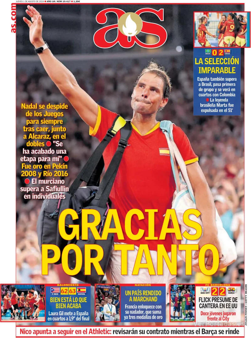 PORTADAS PRENSA DEPORTIVA JUEVES 01 DE JULIO Portada-periodico-as-01-08-2024-1f3b9dc6