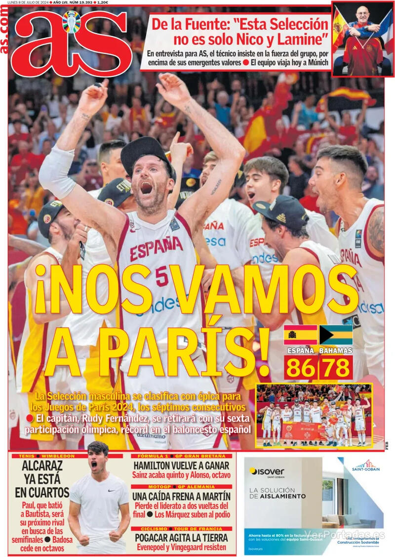 PORTADAS PRENSA DEPORTIVA LUNES 08 DE JULIO Portada-periodico-as-08-07-2024-9c80b352