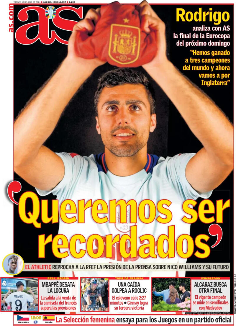 PORTADAS PRENSA DEPORTIVA VIERNES 12 DE JULIO - Portada-periodico-as-12-07-2024-fb74a8e2