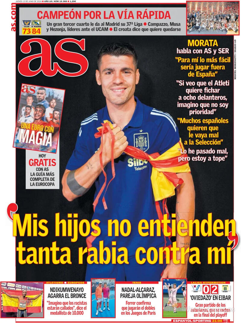 PORTADAS PRENSA DEPORTIVA  JUEVES 13 DE JUNIO Portada-periodico-as-13-06-2024-6cb9db34