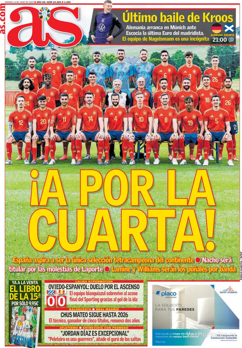 PORTADAS PRENSA DEPORTIVA  VIERNES 14 DE JUNIO Portada-periodico-as-14-06-2024-590cf361