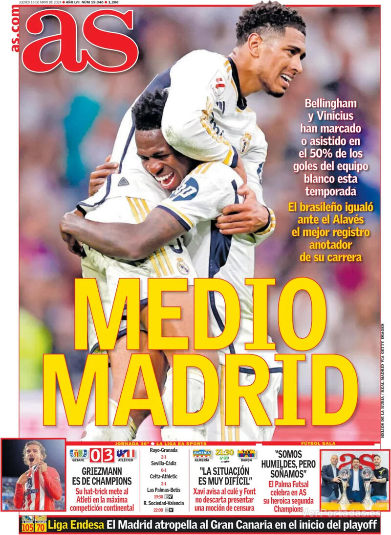 PORTADAS PRENSA DEPORTIVA  JUEVES 16 DE MAYO Portada-periodico-as-16-05-2024-d7f4c675