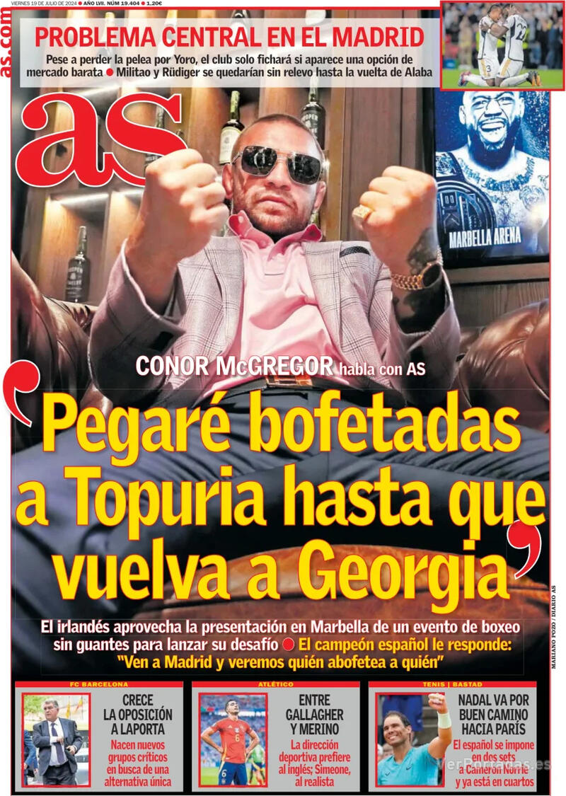 PORTADAS PRENSA DEPORTIVA VIERNES 19 DE JULIO Portada-periodico-as-19-07-2024-5aeeebde