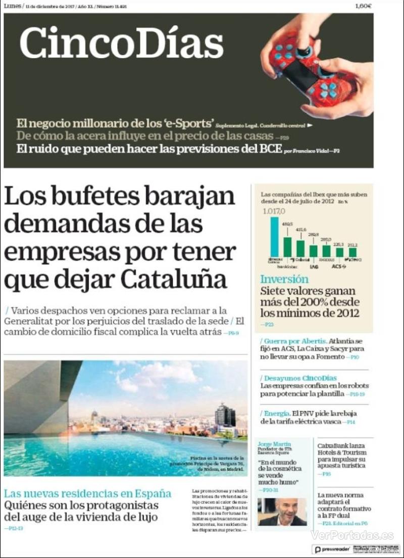Portada El Economista 2017-12-11
