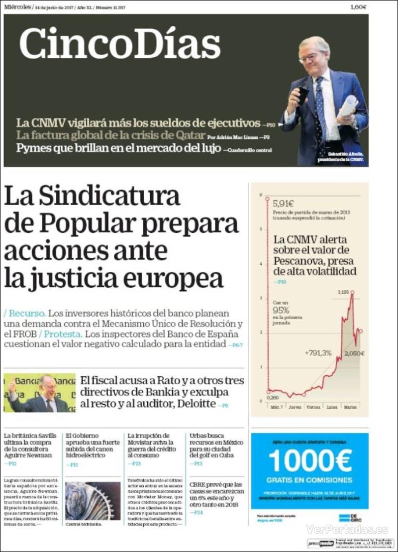 Portada El Economista 2017-06-14