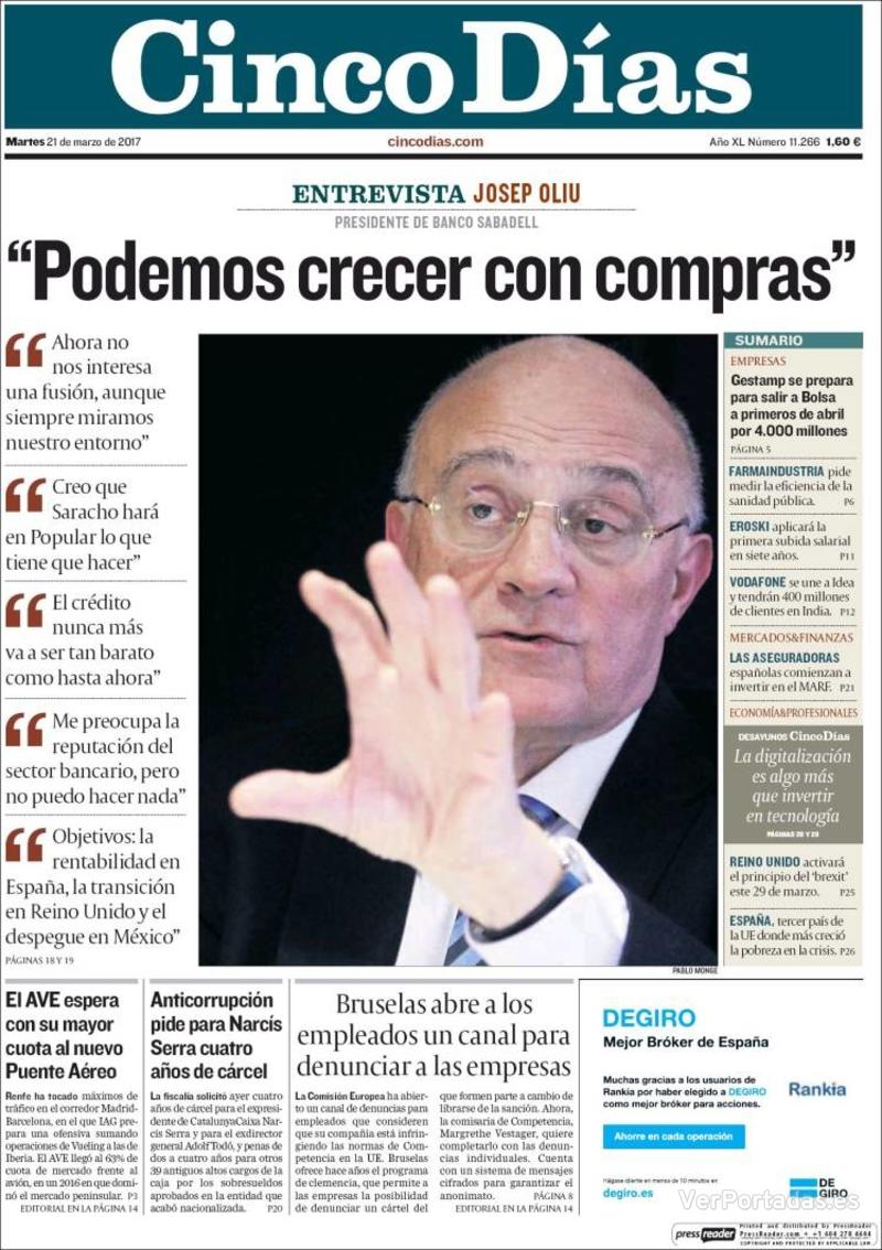 Portada El Economista 2017-03-21