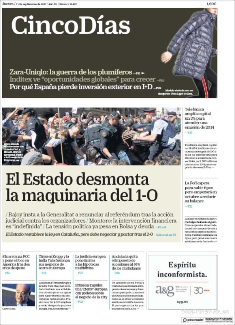 Portada El Economista 2017-09-21