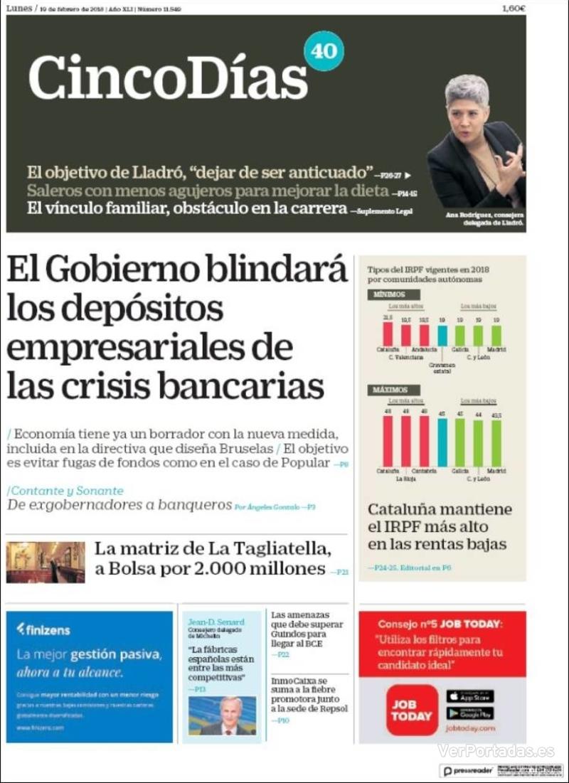 Portada El Economista 2018-02-19