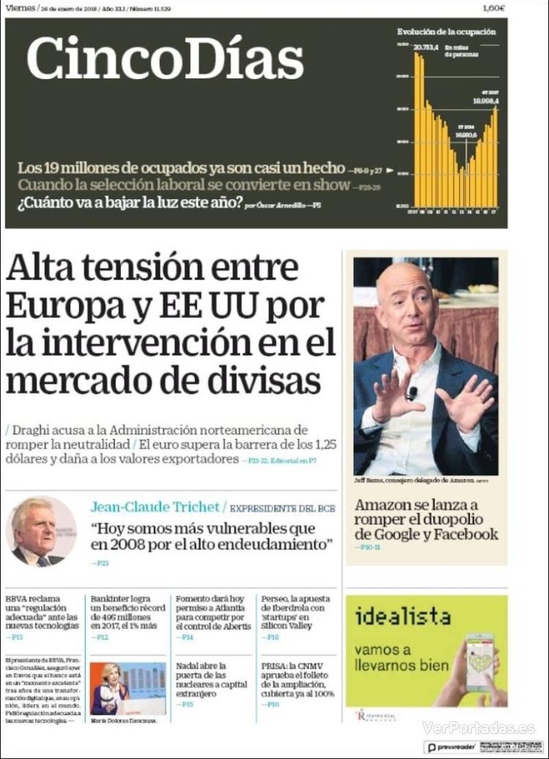 Portada El Economista 2018-01-26