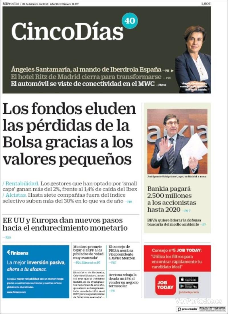 Portada El Economista 2018-02-28