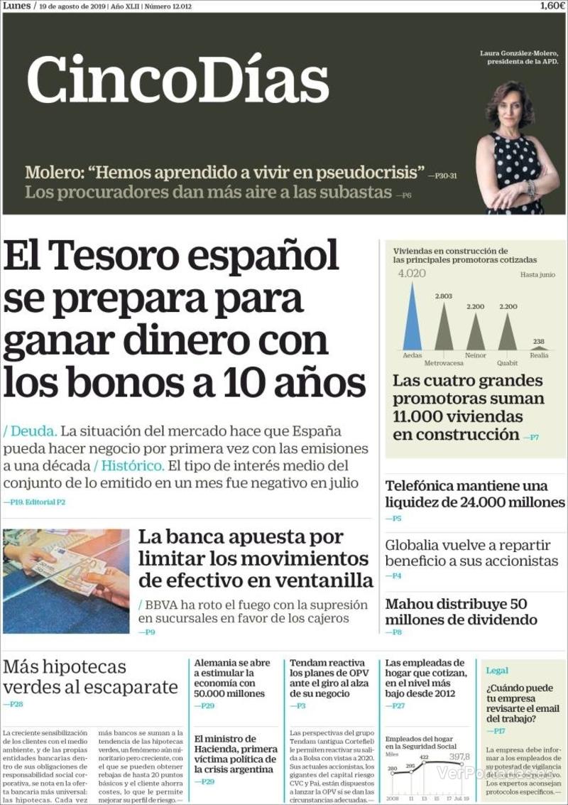 Portada El Economista 2019-08-19