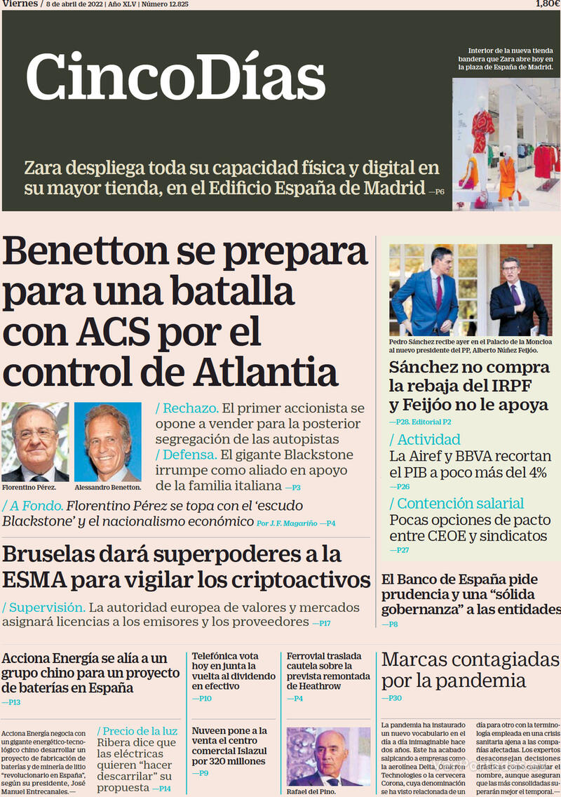 Portada Cinco Días 2022-04-09