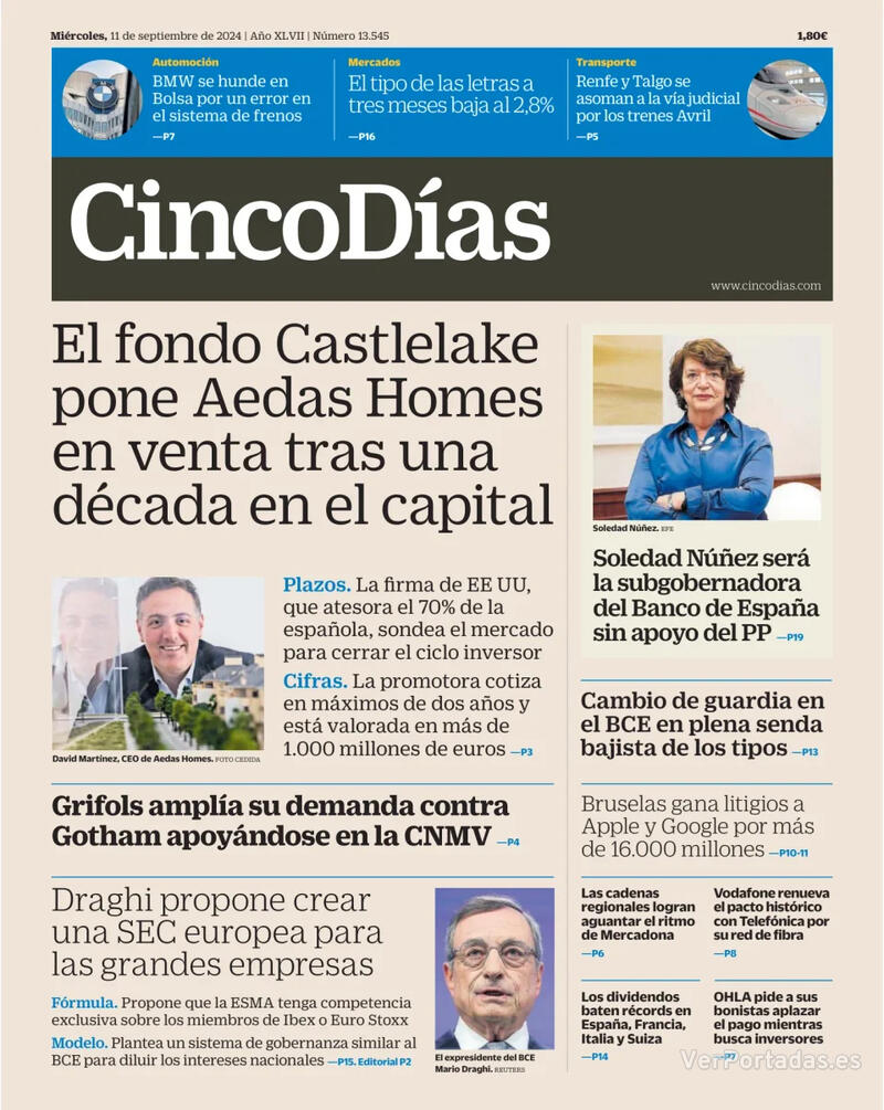 Portada El Economista 2024-09-11