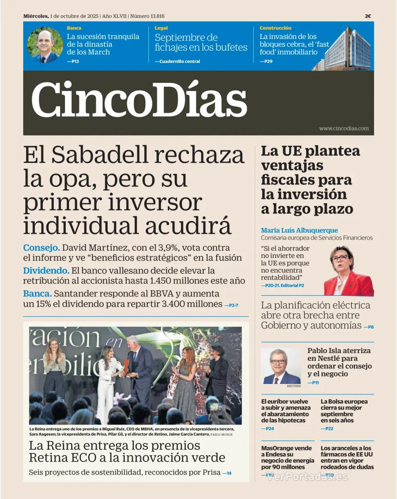 Portada El Economista 2025-10-01