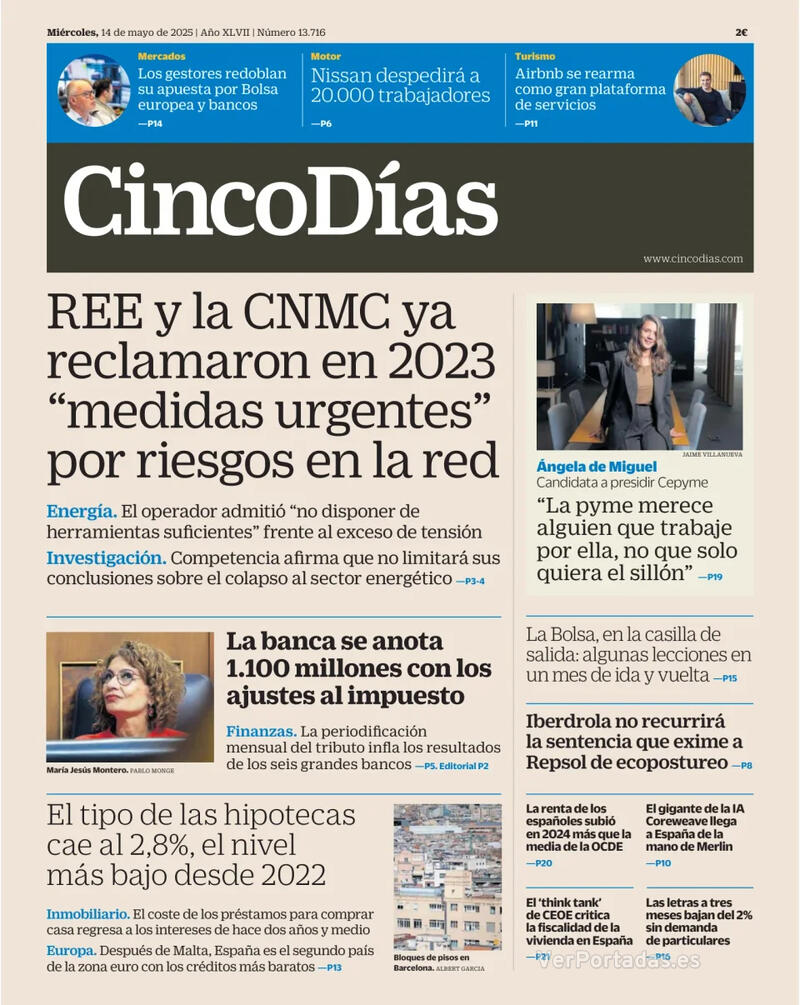 Portada El Economista 2025-05-14