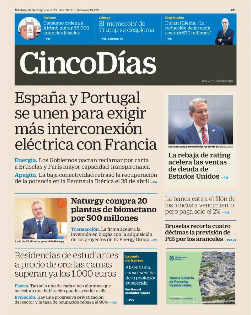 Portada El Economista 2025-05-20