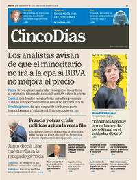 Portada Cinco Días 2025-09-09