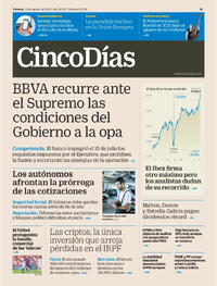 Portada Cinco Días 2025-08-15