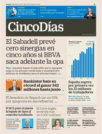 Portada Cinco Días 2025-07-25