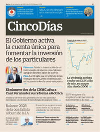 Portada Cinco Días 2025-12-30